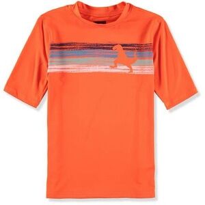 ❤️ CAT & JACK Rash Guard Boys Swimwear Rashguard Burnt Orange Boys Top Size M